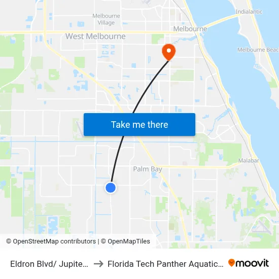 Eldron Blvd/ Jupiter Blvd to Florida Tech Panther Aquatic Center map