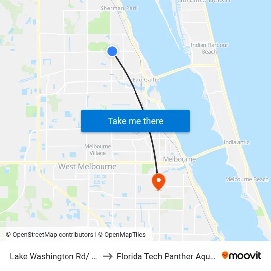 Lake Washington Rd/ Croton Rd to Florida Tech Panther Aquatic Center map