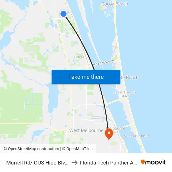 Murrell Rd/ GUS Hipp Blvd (Nw Corner) to Florida Tech Panther Aquatic Center map
