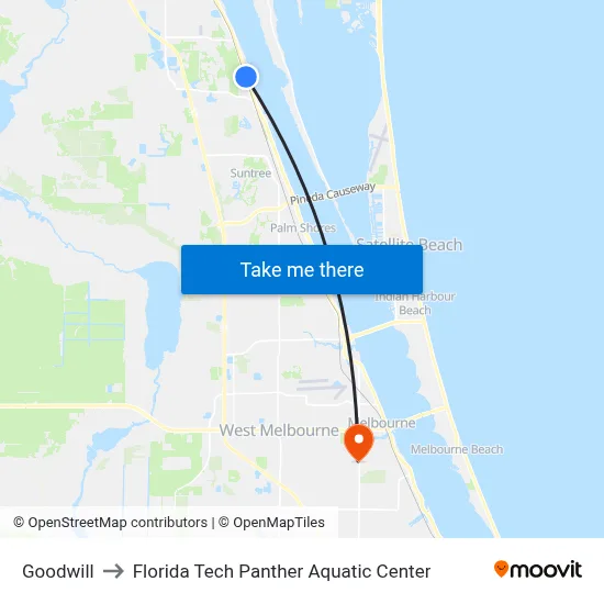 Goodwill to Florida Tech Panther Aquatic Center map