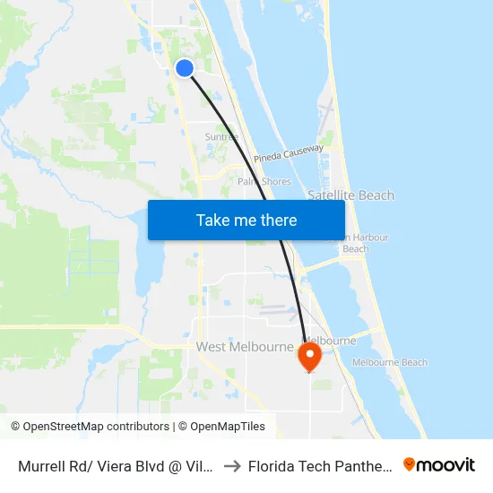 Murrell Rd/ Viera Blvd @ Village Center Driveway to Florida Tech Panther Aquatic Center map