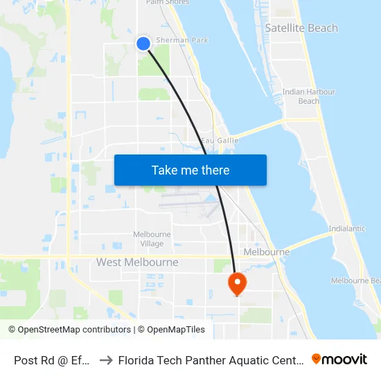 Post Rd @ Efsc to Florida Tech Panther Aquatic Center map
