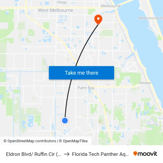 Eldron Blvd/ Ruffin Cir (Ne Corner) to Florida Tech Panther Aquatic Center map