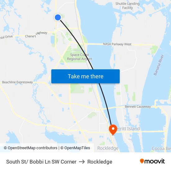 South St/ Bobbi Ln SW Corner to Rockledge map