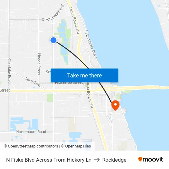 N Fiske Blvd Across From Hickory Ln to Rockledge map