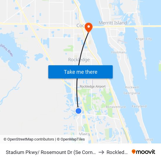 Stadium Pkwy/ Rosemount Dr (Se Corner) to Rockledge map