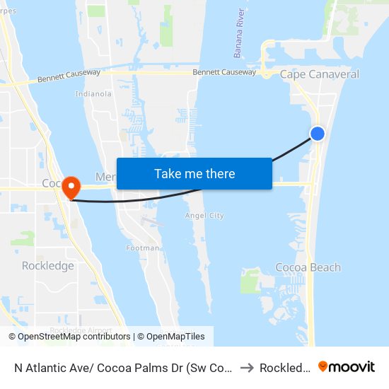 N Atlantic Ave/ Cocoa Palms Dr (Sw Corner) to Rockledge map