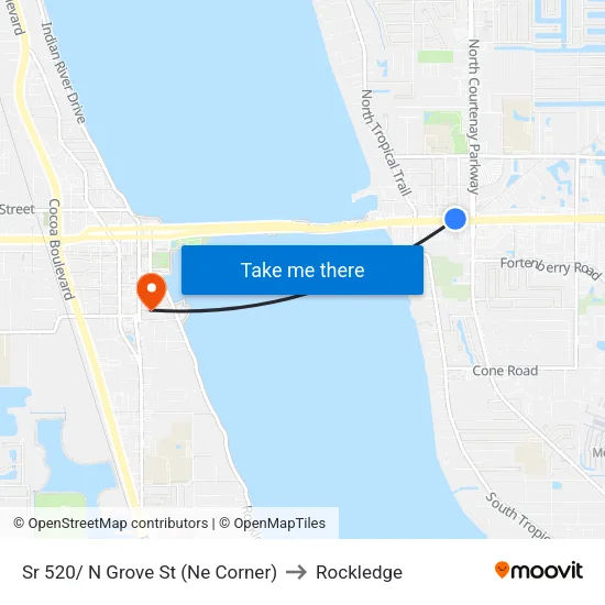 Sr 520/ N Grove St (Ne Corner) to Rockledge map