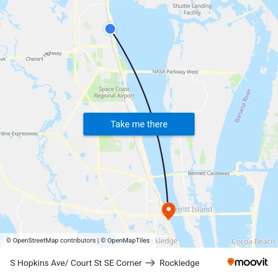 S Hopkins Ave/ Court St SE Corner to Rockledge map