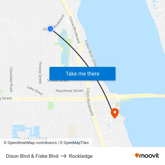 Dixon Blvd & Fiske Blvd to Rockledge map