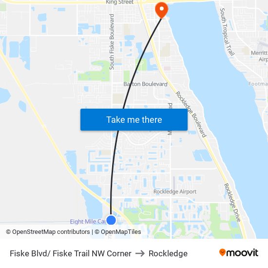 Fiske Blvd/ Fiske Trail NW Corner to Rockledge map