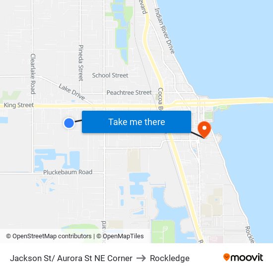 Jackson St/ Aurora St NE Corner to Rockledge map