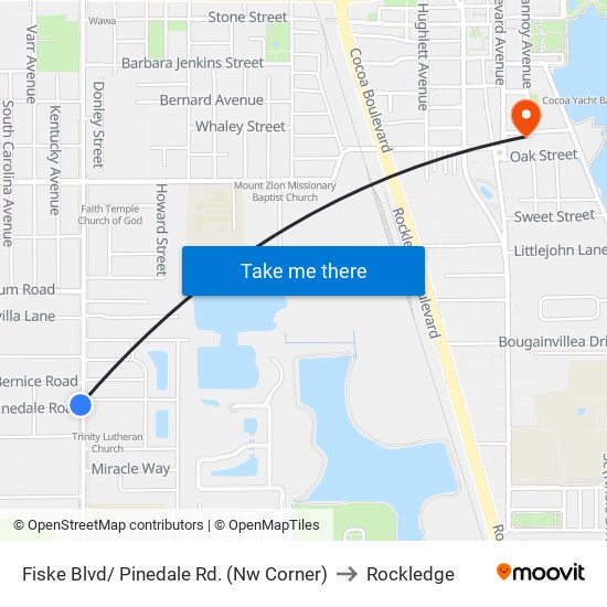 Fiske Blvd/ Pinedale Rd. (Nw Corner) to Rockledge map