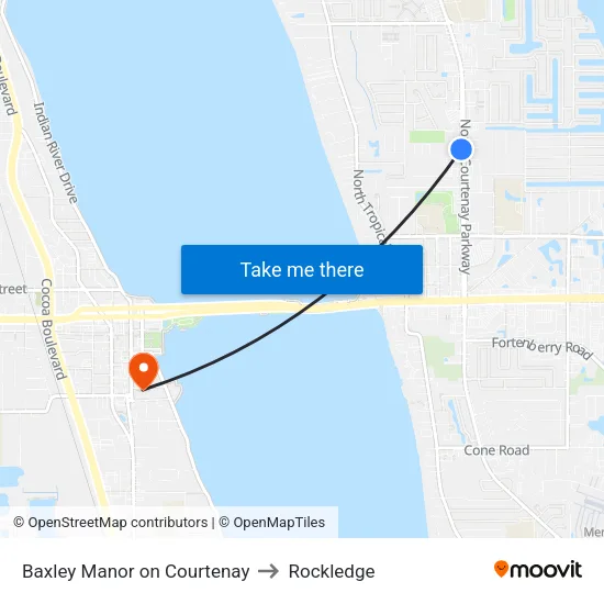 Baxley Manor on Courtenay to Rockledge map