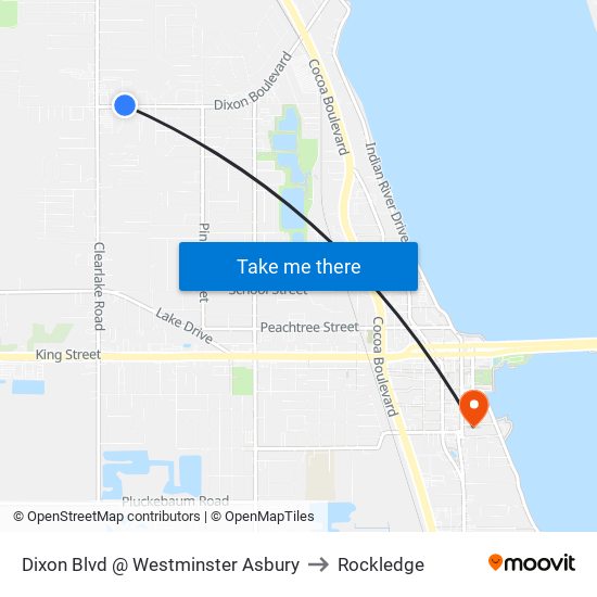 Dixon Blvd @ Westminster Asbury to Rockledge map