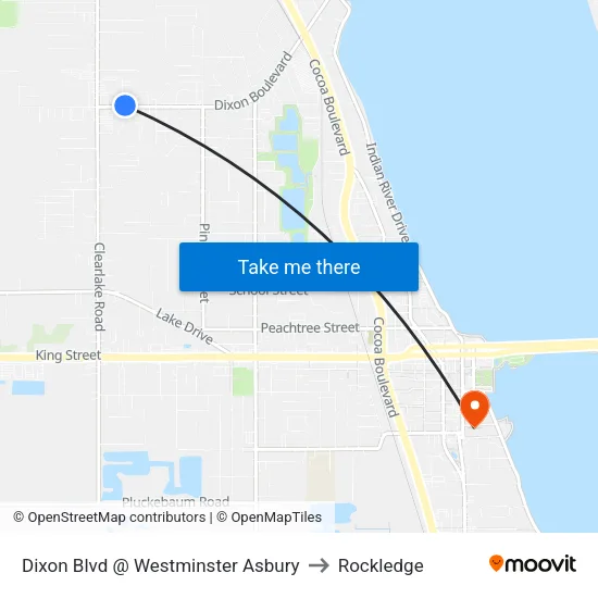 Dixon Blvd @ Westminster Asbury to Rockledge map