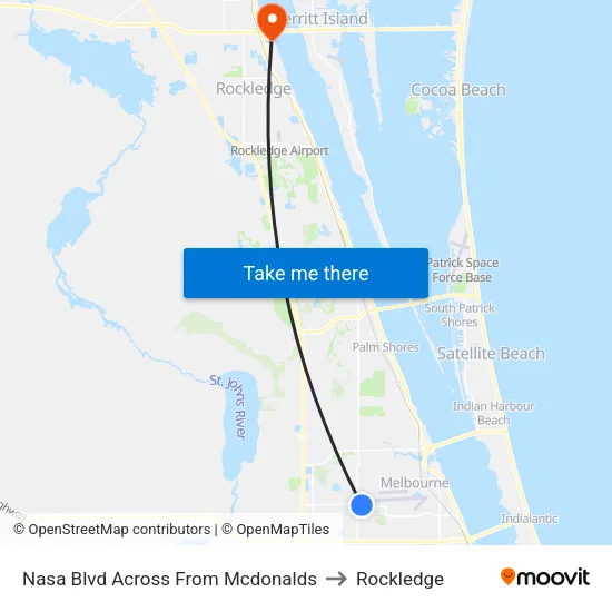 Nasa Blvd Across From Mcdonalds to Rockledge map