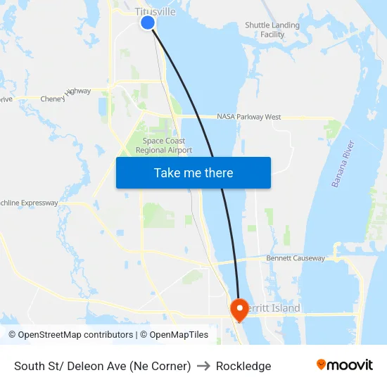 South St/ Deleon Ave (Ne Corner) to Rockledge map