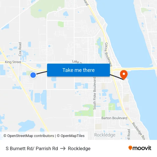 S Burnett Rd/ Parrish Rd to Rockledge map