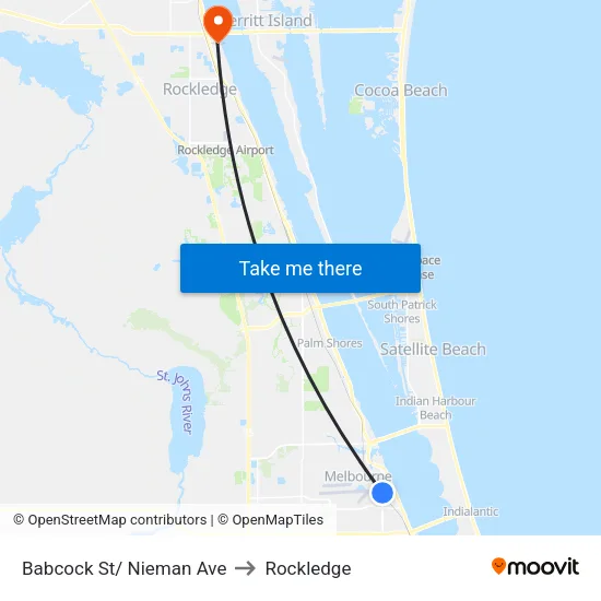 Babcock St/ Nieman Ave to Rockledge map