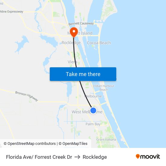 Florida Ave/ Forrest Creek Dr to Rockledge map
