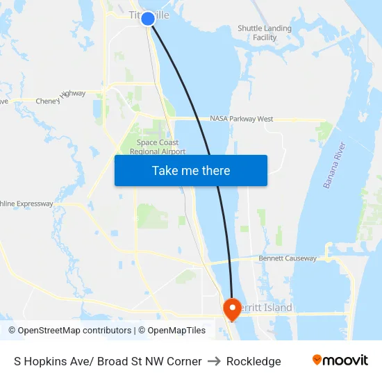S Hopkins Ave/ Broad St NW Corner to Rockledge map