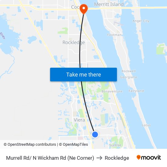 Murrell Rd/ N Wickham Rd (Ne Corner) to Rockledge map