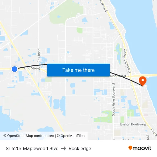 Sr 520/ Maplewood Blvd to Rockledge map