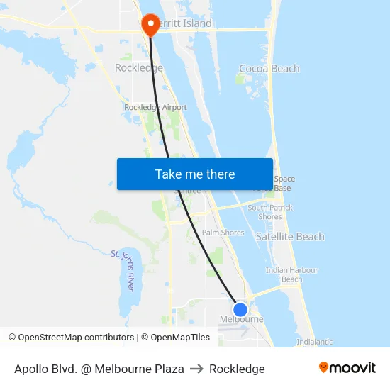 Apollo Blvd. @ Melbourne Plaza to Rockledge map