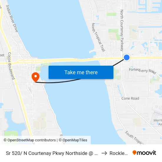 Sr 520/ N Courtenay Pkwy Northside @ Dennys to Rockledge map
