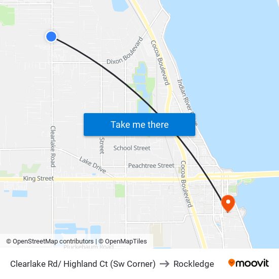 Clearlake Rd/ Highland Ct (Sw Corner) to Rockledge map