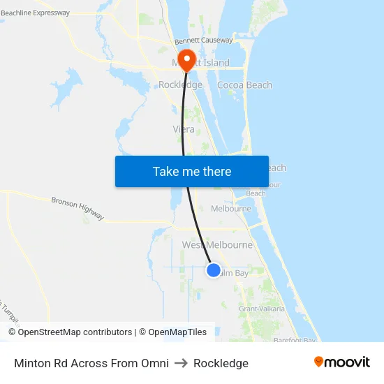 Minton Rd Across From Omni to Rockledge map