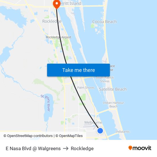 E Nasa Blvd @ Walgreens to Rockledge map