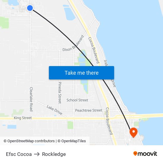 Efsc Cocoa to Rockledge map