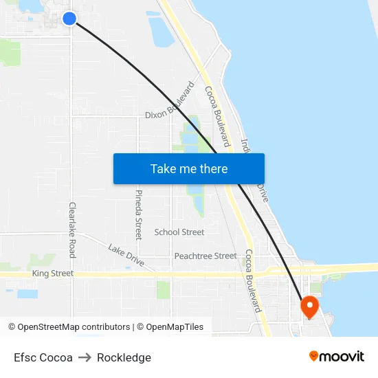 Efsc Cocoa to Rockledge map