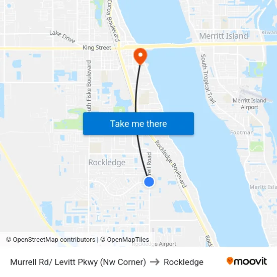 Murrell Rd/ Levitt Pkwy (Nw Corner) to Rockledge map