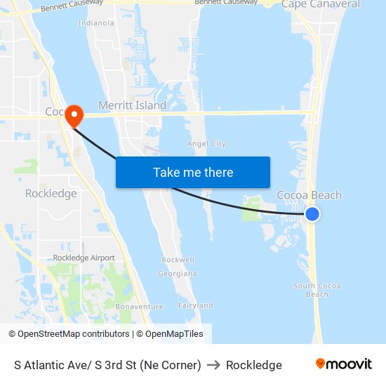 S Atlantic Ave/ S 3rd St (Ne Corner) to Rockledge map