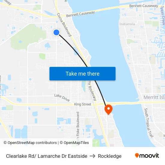 Clearlake Rd/ Lamarche Dr Eastside to Rockledge map