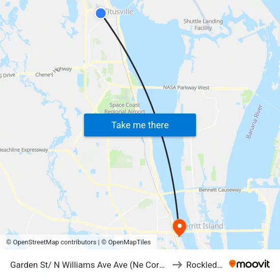 Garden St/ N Williams Ave Ave (Ne Corner) to Rockledge map