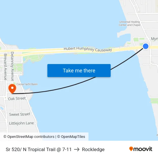 Sr 520/ N Tropical Trail @ 7-11 to Rockledge map