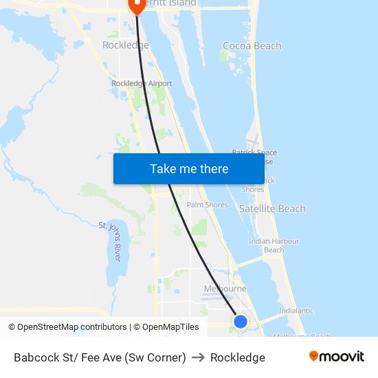 Babcock St/ Fee Ave (Sw Corner) to Rockledge map