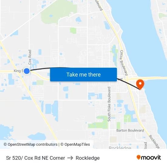 Sr 520/ Cox Rd NE Corner to Rockledge map