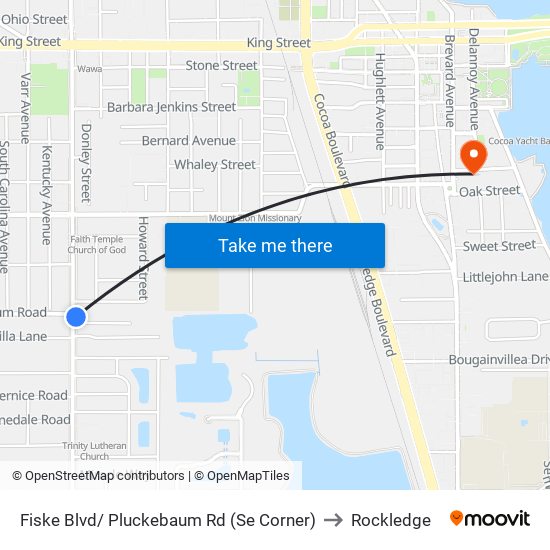 Fiske Blvd/ Pluckebaum Rd (Se Corner) to Rockledge map