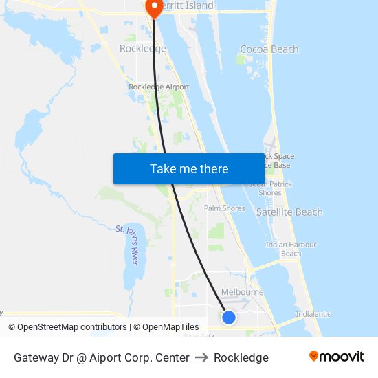 Gateway Dr @ Aiport Corp. Center to Rockledge map