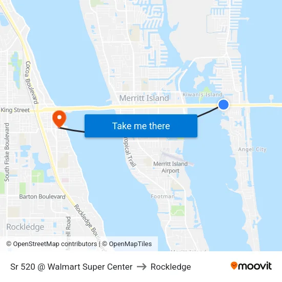 Sr 520 @ Walmart Super Center to Rockledge map