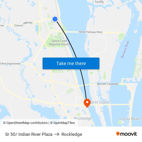 Sr 50/ Indian River Plaza to Rockledge map