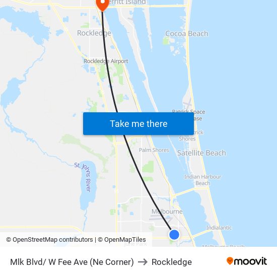 Mlk Blvd/ W Fee Ave (Ne Corner) to Rockledge map