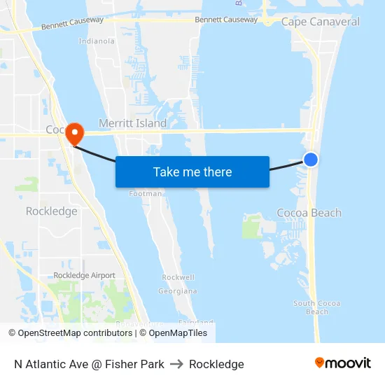 N Atlantic Ave @ Fisher Park to Rockledge map
