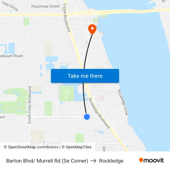 Barton Blvd/ Murrell Rd (Se Corner) to Rockledge map