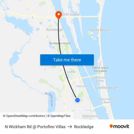 N Wickham Rd @ Portofino Villas to Rockledge map